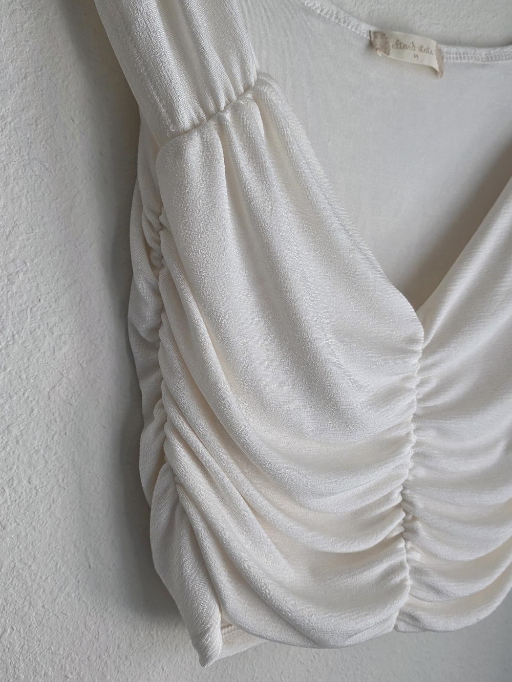 Ruched Cream Cropped Top Altar'd State - Picture 2 of 9